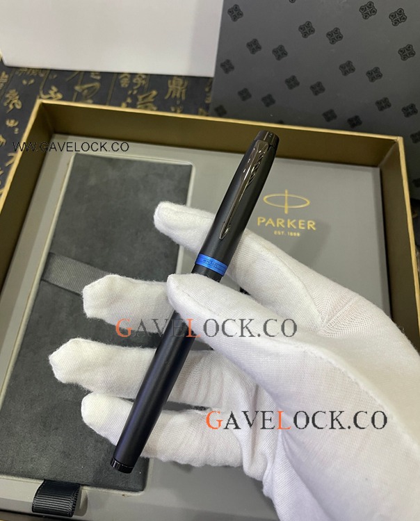 Copy PARKER IM Marine Blue Vibrant Rings Fountain Pen New